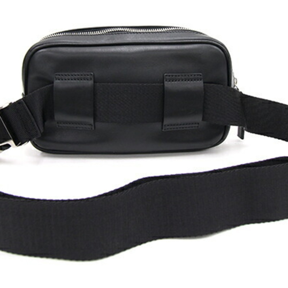 MONCLER Waist Bag G209P5M70200 Black Leather Pouch Body Men's Women's - Picture 2 of 8